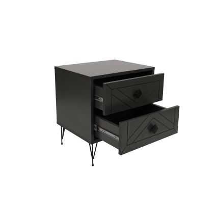 Sängbord LUNA 55x50 cm antracit/svart