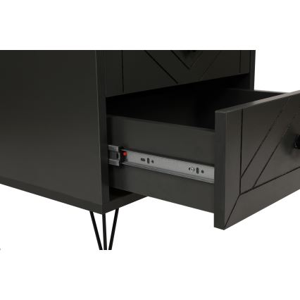 Sängbord LUNA 55x50 cm antracit/svart