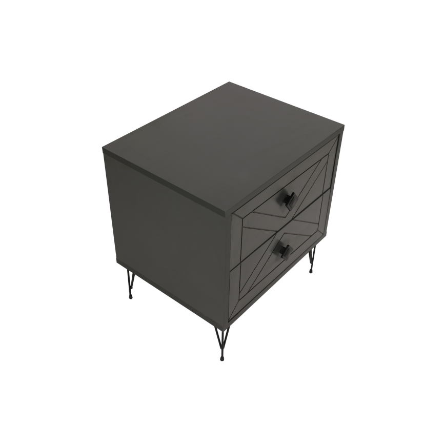 Sängbord LUNA 55x50 cm antracit/svart