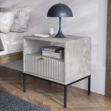 Sängbord NOVA 56x54 cm grå/svart