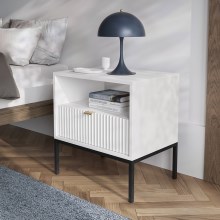 Sängbord NOVA 56x54 cm vit/svart