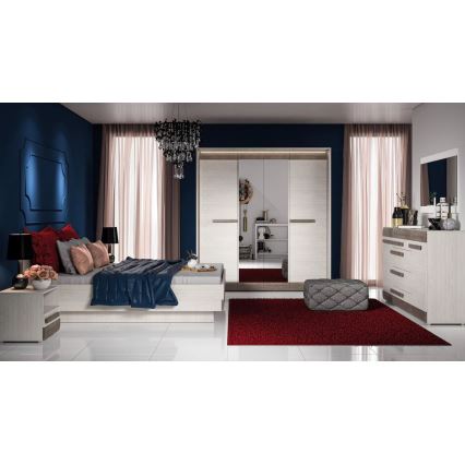 Sängbord SARPA 45x46 cm vit/brun