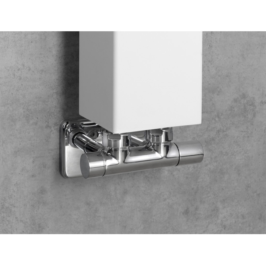 Sapho - Anslutningssats för TWIN-ventiler, mittanslutning, polerad krom