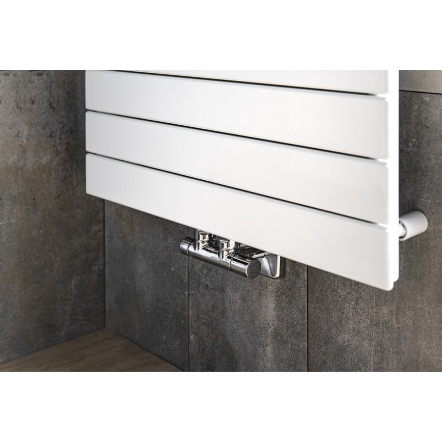 Sapho - Anslutningssats för TWIN-ventiler, mittanslutning, polerad krom