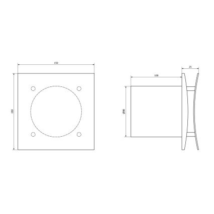 Sapho - Axialfläkt med timer EIRA 15W/230V vit
