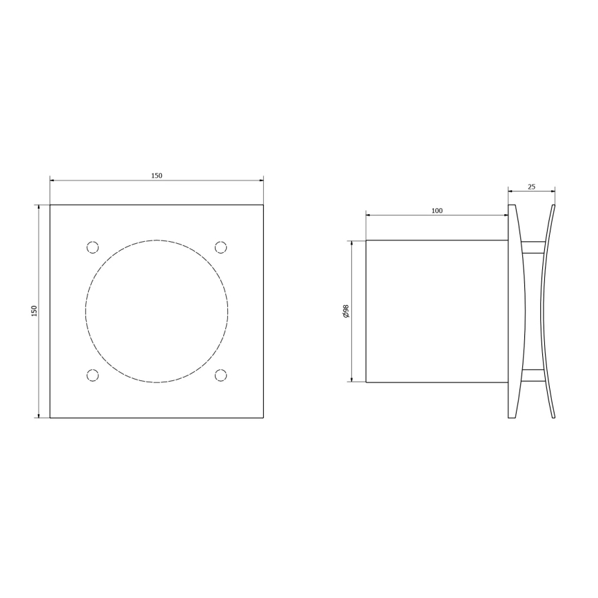 Sapho - Axialfläkt med timer EIRA 15W/230V vit