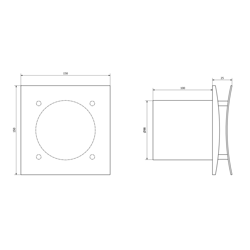 Sapho - Axiell fläkt EIRA 15W/230V vit