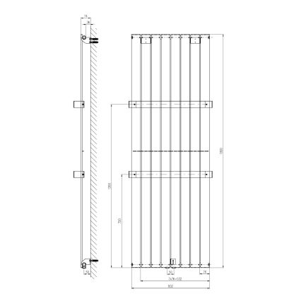 Sapho - Badrumsradiator COLONNA 1205W/230V 60x180 cm vit