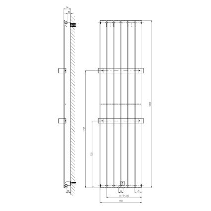 Sapho - Badrumsradiator COLONNA 180x45 cm vit