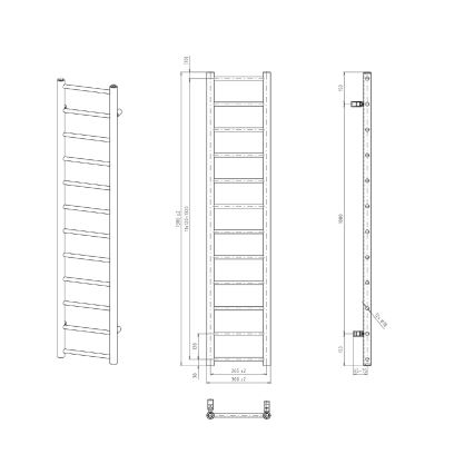 Sapho - Badrumsradiator DINA 138x30 cm vit