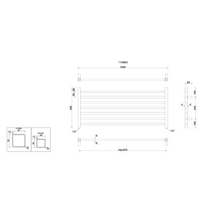 Sapho - Badrumsradiator METRO 45x100 cm, polerad krom