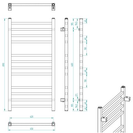 Sapho - Badrumsradiator METRO 89x45 cm polerad krom