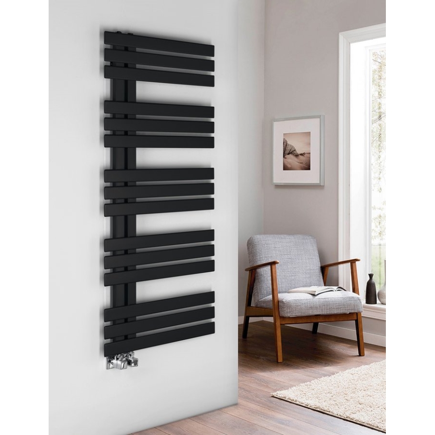 Sapho - Badrumsradiator SILVANA 124x50 cm matt svart