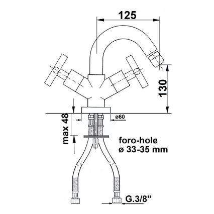 Sapho - Bidéblandare AXIA i blank krom