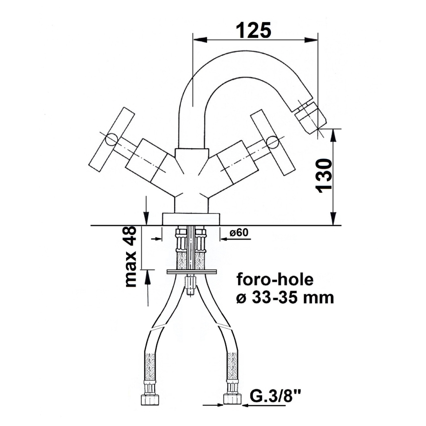 Sapho - Bidéblandare AXIA i blank krom