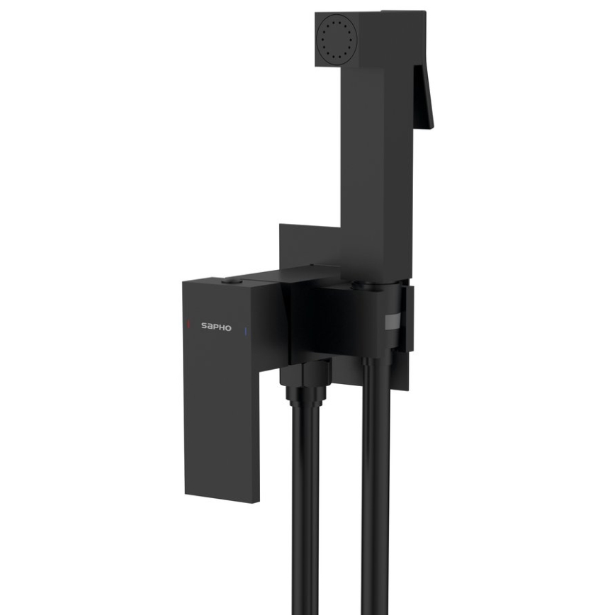 Sapho - Bidéblandare med dusch för dold installation CUBEMIX vinklat/matt svart