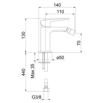 Sapho - Bidetblandare TURSI polerad krom