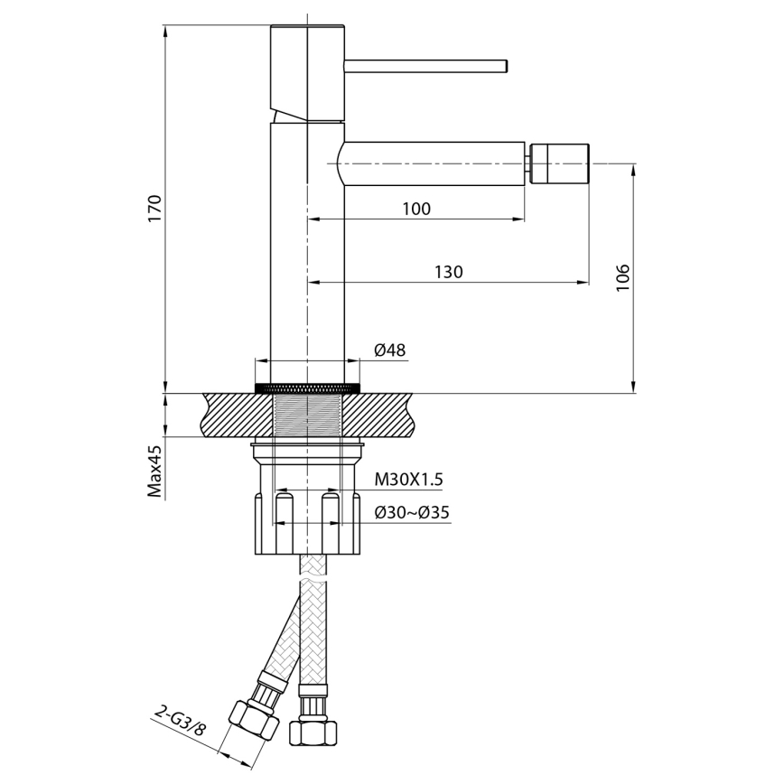 Sapho - Bidettblandare SOLARIS i polerad krom