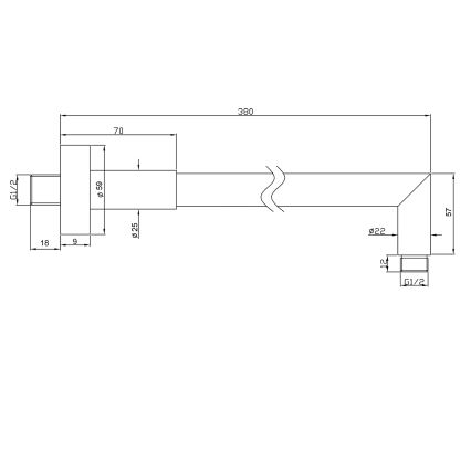 Sapho - Duscharm rund 38 cm skinande krom