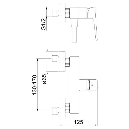 Sapho - Duschblandare TURSI matt svart