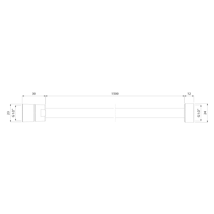 Sapho - Duschslang SOFTFLEX 150 cm blankkrom