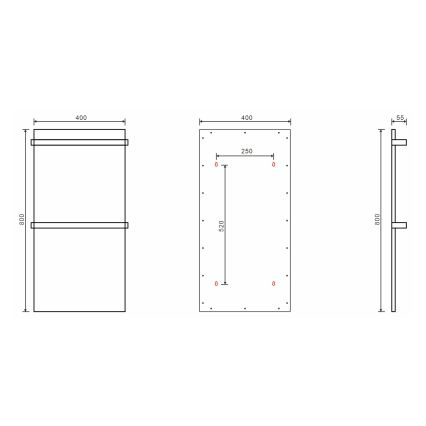 Sapho – Elektrisk handdukstork ELMIS 120 W, 80x40 cm, mattvit