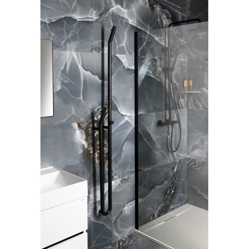 Sapho - Elektrisk handdukstork med timer DUOPASSO 45W 170x12 cm matt svart