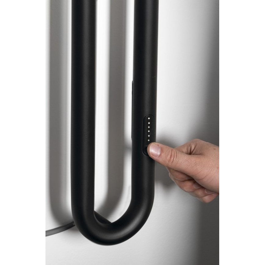 Sapho - Elektrisk handdukstork med timer DUOPASSO 45W 170x12 cm matt svart