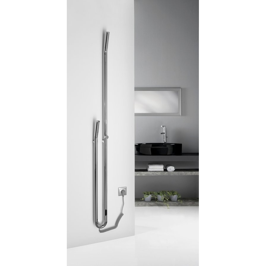 Sapho - Elektrisk handdukstork med timer DUOPASSO, 45 W, 170 x 12 cm, blank krom