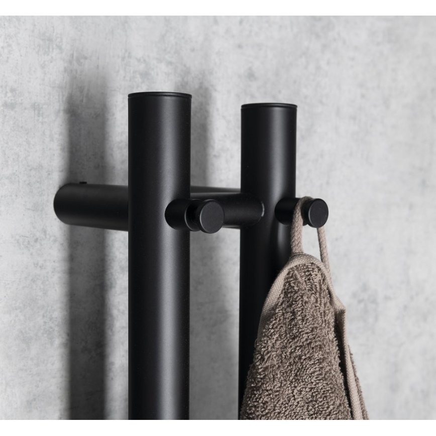 Sapho - Elektrisk handdukstork PAPINADO 40 W 120x11 cm matt svart