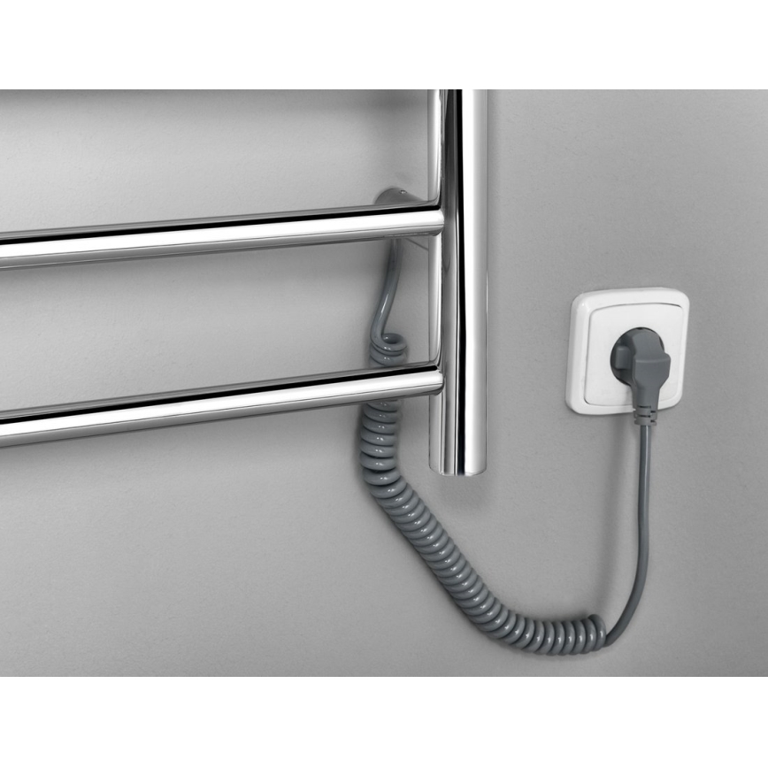 Sapho - Elektrisk handdukstork REDONDO 130W/230V 150 cm blank krom höger rund