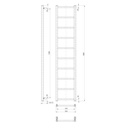 Sapho - Handdukstork DINA 168x35 cm vit