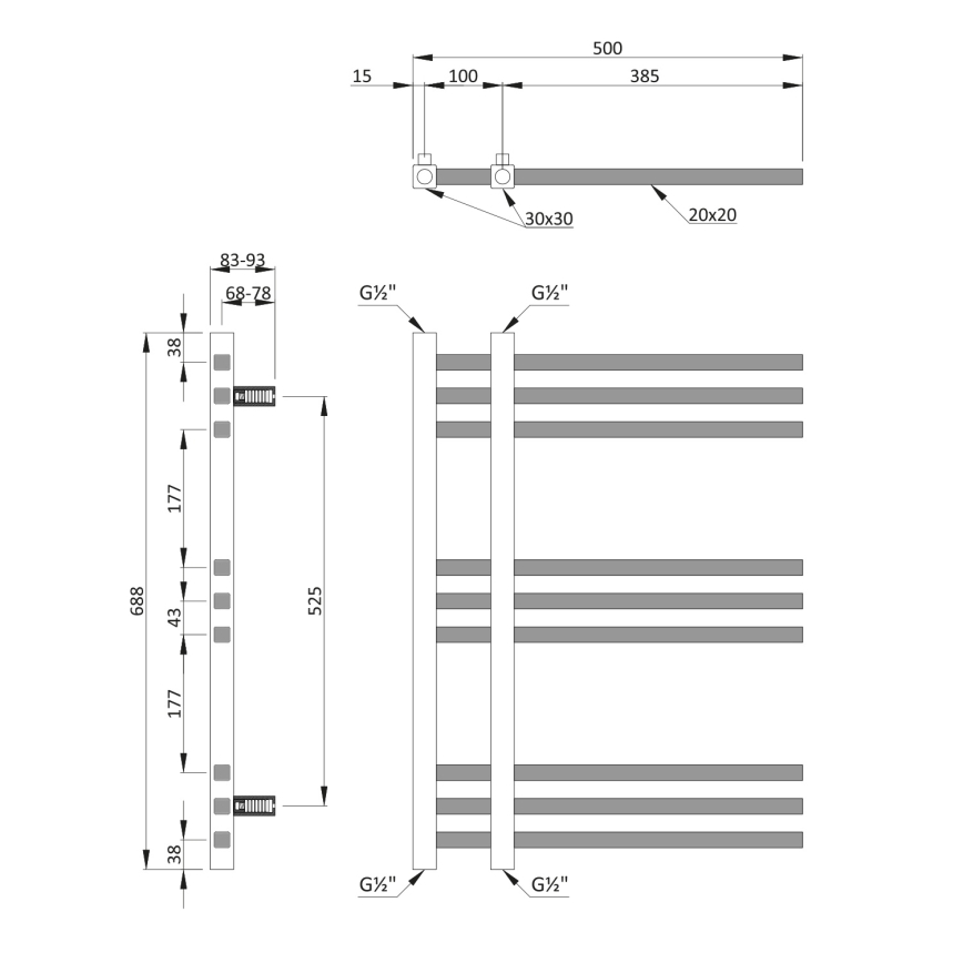 Sapho - Handdukstork MAGDALENA 69 x 50 cm, polerad krom