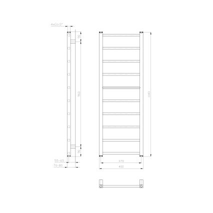 Sapho - Handdukstork METRO LIGHT 114x40 cm vit