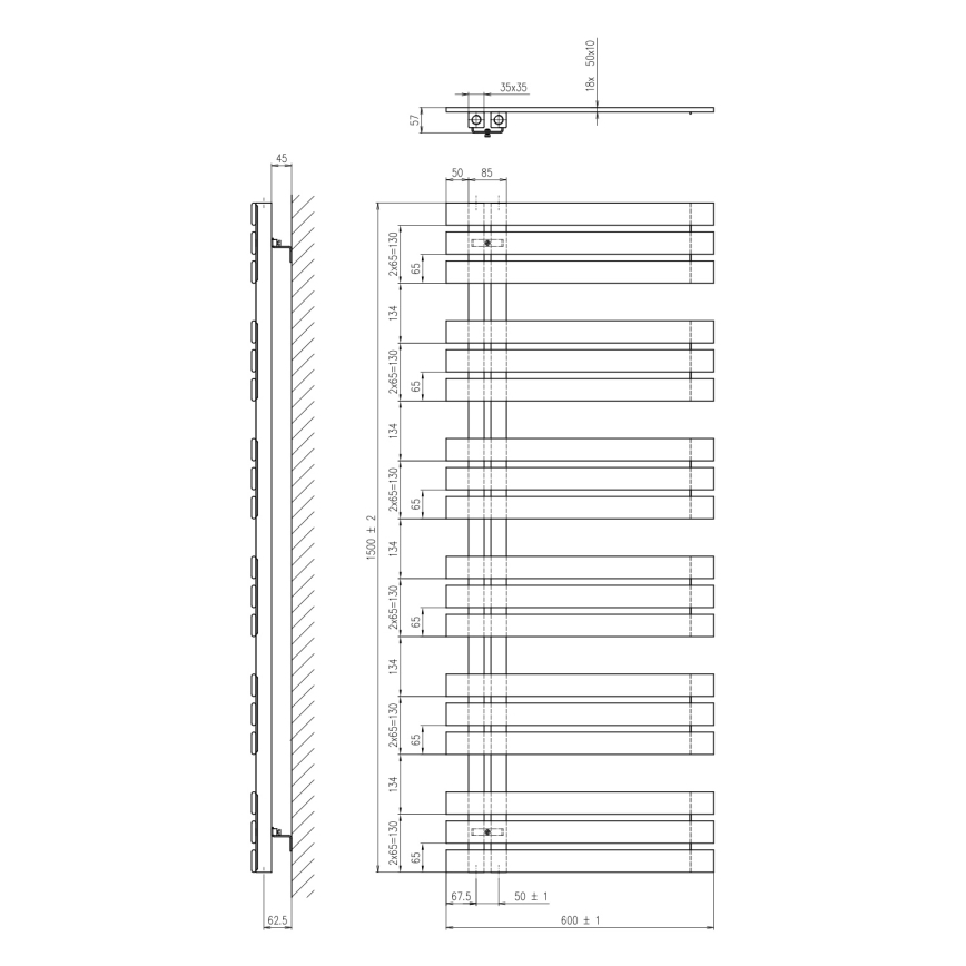 Sapho - Handdukstork SILVANA 150 x 60 cm vit
