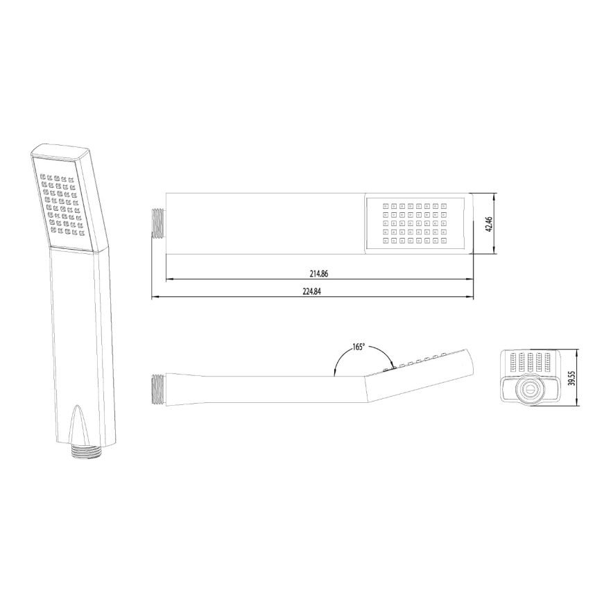 Sapho - Handdusch i blank krom