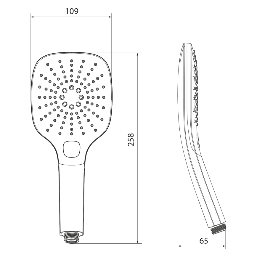 Sapho - Handdusch med knapp, blank krom