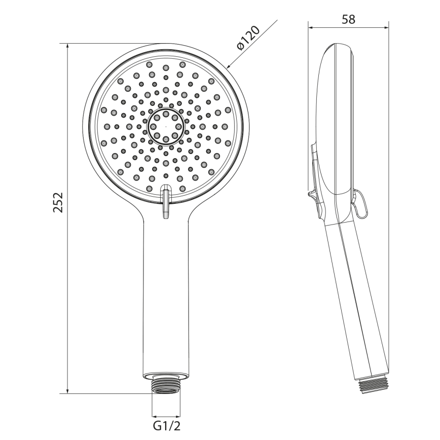 Sapho - Handdusch med spolningsläge, blank krom
