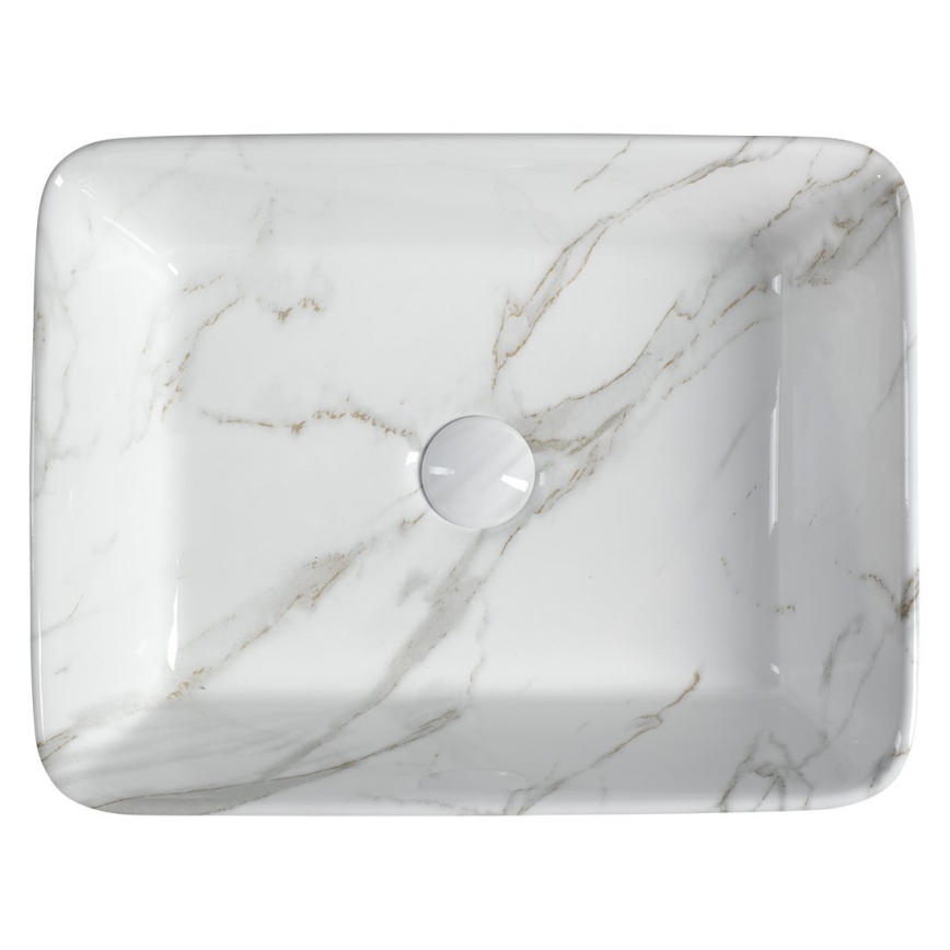 Sapho - Handfat för bänkskiva DALMA 47,5x37,5 cm keramik/Carrara