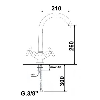 Sapho - Köksblandare AXIA i polerad krom