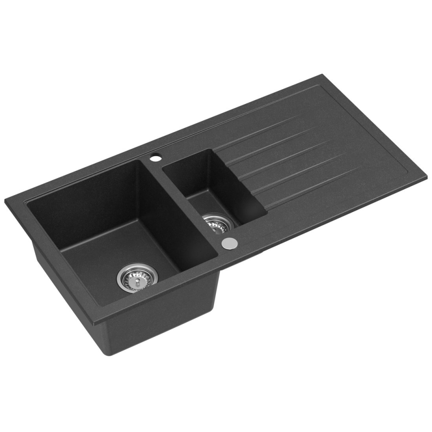 Sapho - Köksdiskho 100x50 cm granit/svart