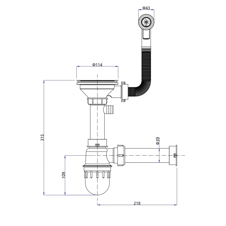 Sapho - Köksdiskho 77 x 44 cm granit/svart