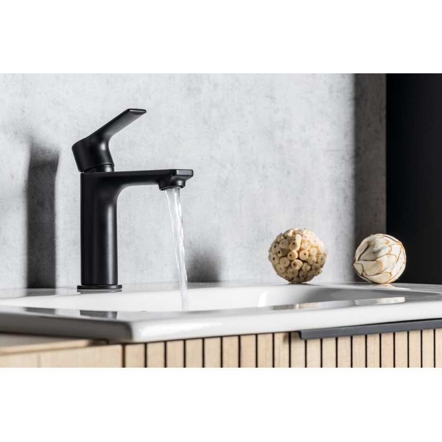 Sapho - Kran till handfat PAX 16,5 cm matt svart