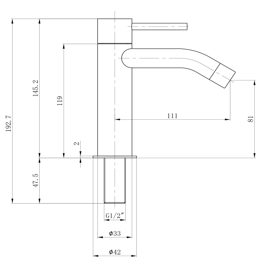 Sapho - SMALL tvättställsblandare 14,5 cm i polerad krom