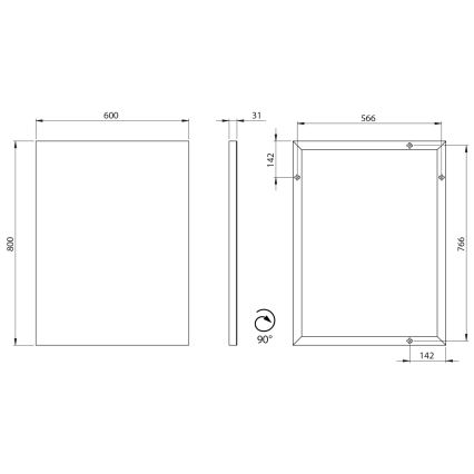 Sapho - Spegel AROWANA 60x80 cm, blank krom