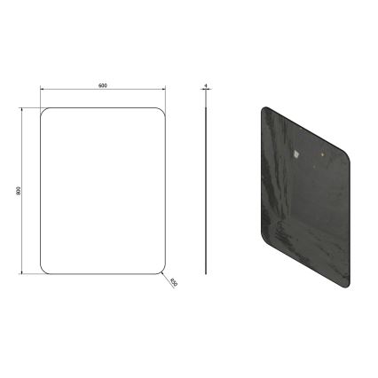 Sapho - Spegel ISHAPE 60x80 cm