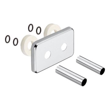 Sapho - Täckrosett för centralt anslutna installationer TWIN, borstat rostfritt stål