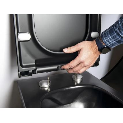 Sapho - Toalettsits SoftClose AVVA SLIM matt svart