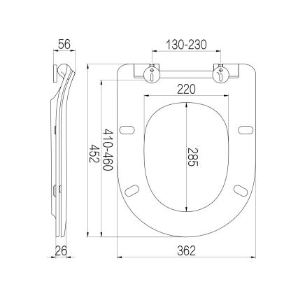 Sapho - Toalettsits SoftClose EDITA vit
