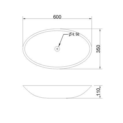 Sapho - Tvättställ för bänkskiva BLOK 60x35 cm marquin/matt svart